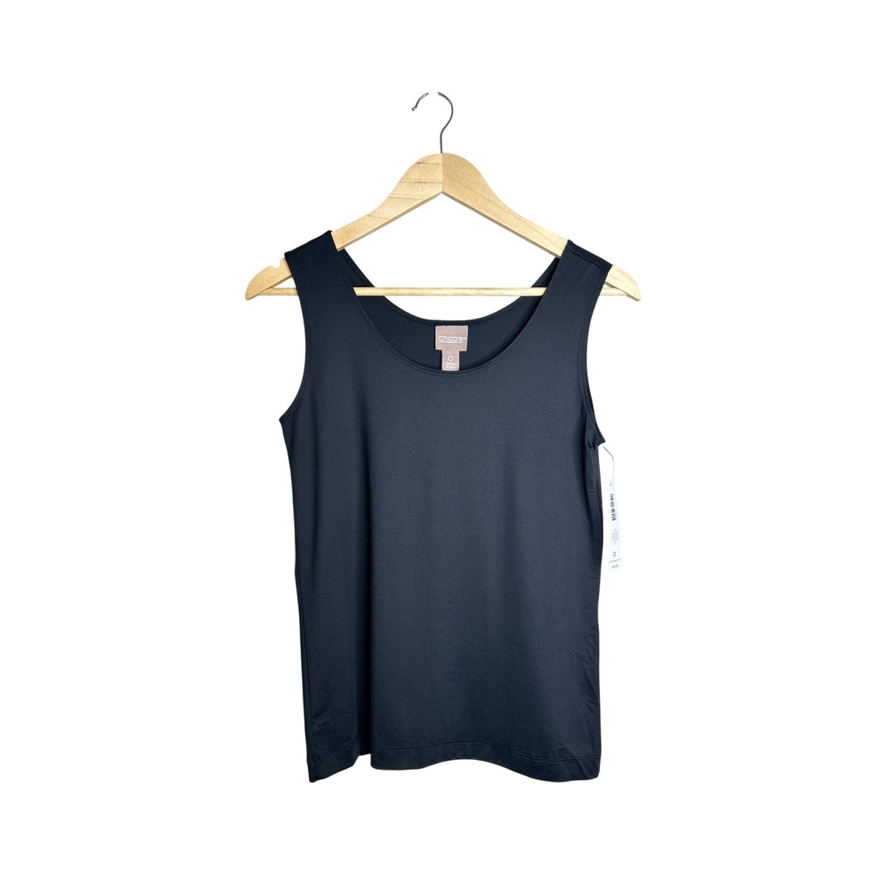 Chico's Microfeel Timeless Tank Basic Knit Black Size 0 - Small NWTs